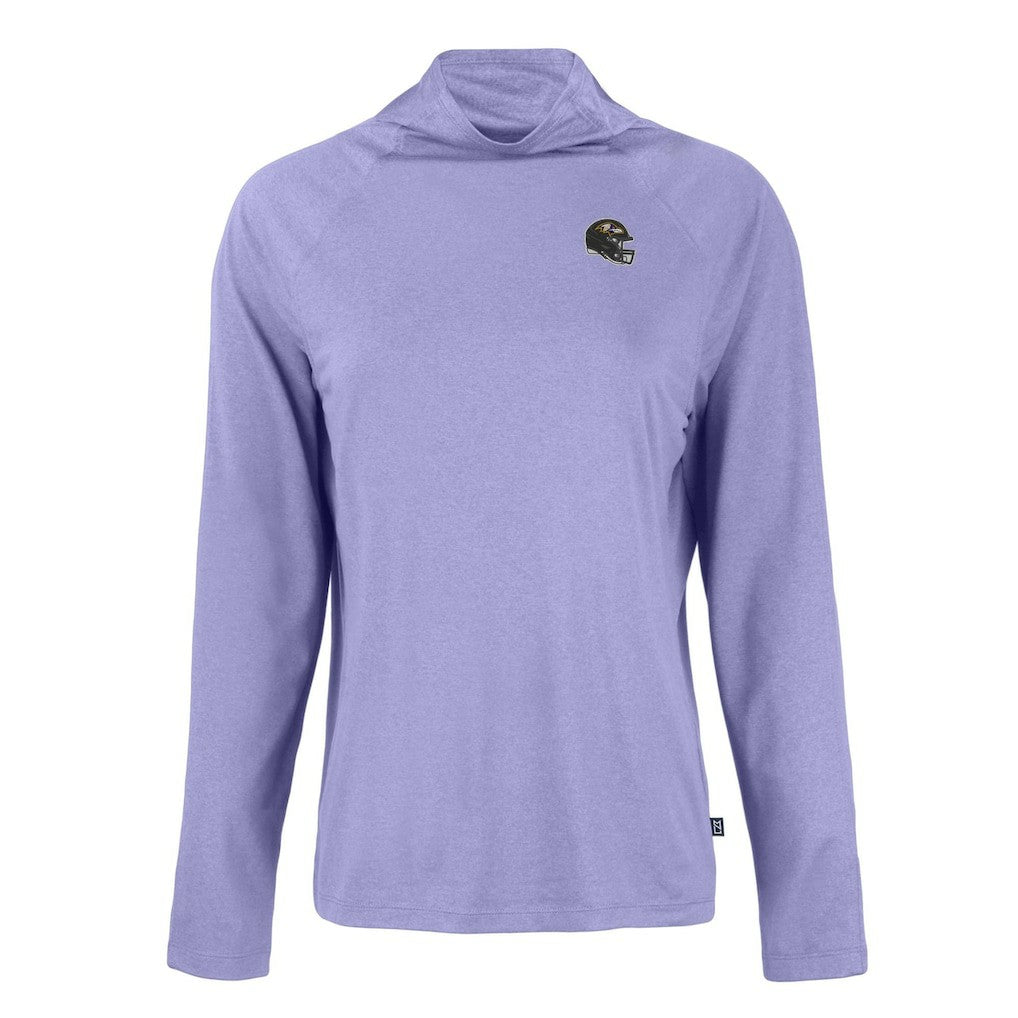 Cutter & Buck Women's Coastline Epic Comfort Eco Recycled Funnel Neck Raglan Pullover Sweatshirt - Baltimore Ravens Pullover