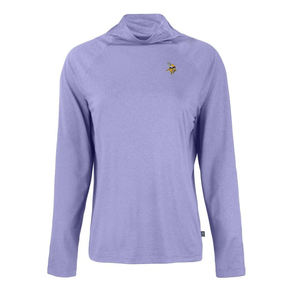 Cutter & Buck Women's Coastline Epic Comfort Eco Recycled Funnel Neck Raglan Pullover Sweatshirt - Minnesota Vikings Pullover