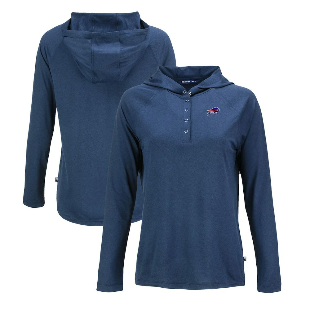 Cutter & Buck Women's Coastline Epic Comfort Eco Recycled Raglan Pullover Hoodie - Buffalo Bills Hoodies