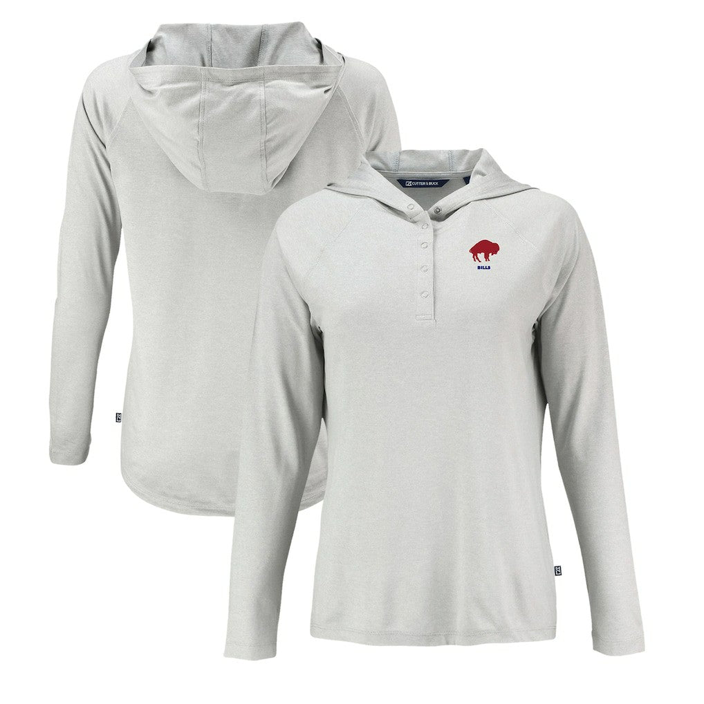Cutter & Buck Women's Historic Coastline Epic Comfort Eco Recycled Raglan Pullover Hoodie - Buffalo Bills Hoodies