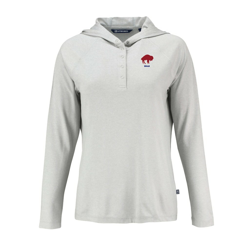 Cutter & Buck Women's Historic Coastline Epic Comfort Eco Recycled Raglan Pullover Hoodie - Buffalo Bills Hoodies