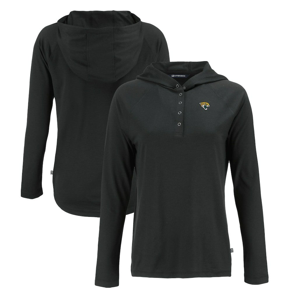 Cutter & Buck Women's Coastline Epic Comfort Eco Recycled Raglan Pullover Hoodie - Jacksonville Jaguars Hoodies