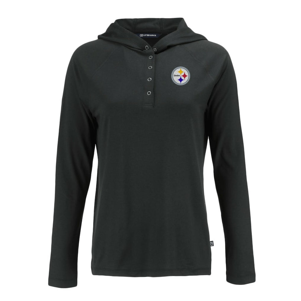 Cutter & Buck Women's Coastline Epic Comfort Eco Recycled Raglan Pullover Hoodie - Pittsburgh Steelers Hoodies