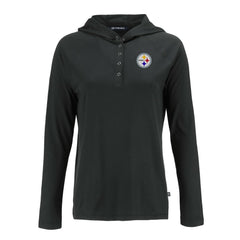 Cutter & Buck Women's Coastline Epic Comfort Eco Recycled Raglan Pullover Hoodie - Pittsburgh Steelers Hoodies