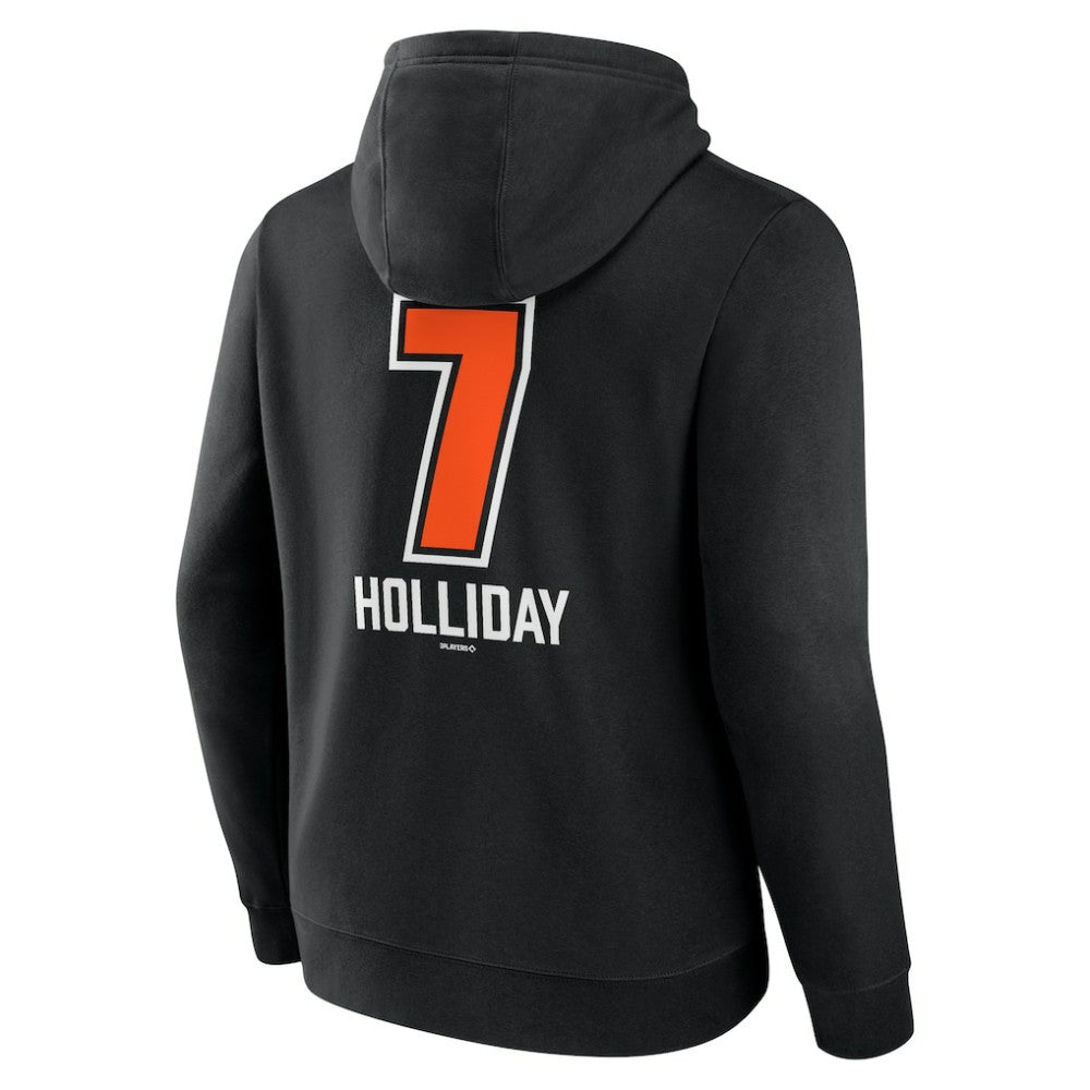 Black Jackson Holliday Baltimore Orioles Fastball Player Name & Number Pullover Hoodie