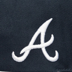 Navy Atlanta Braves Mitchell & Ness Double Up Snapback Hat