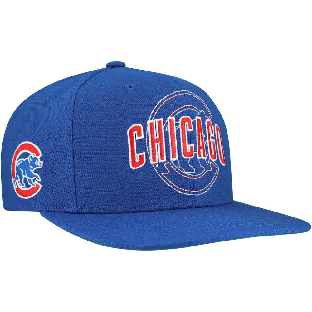 Royal Chicago Cubs Mitchell & Ness Double Up Snapback Hat