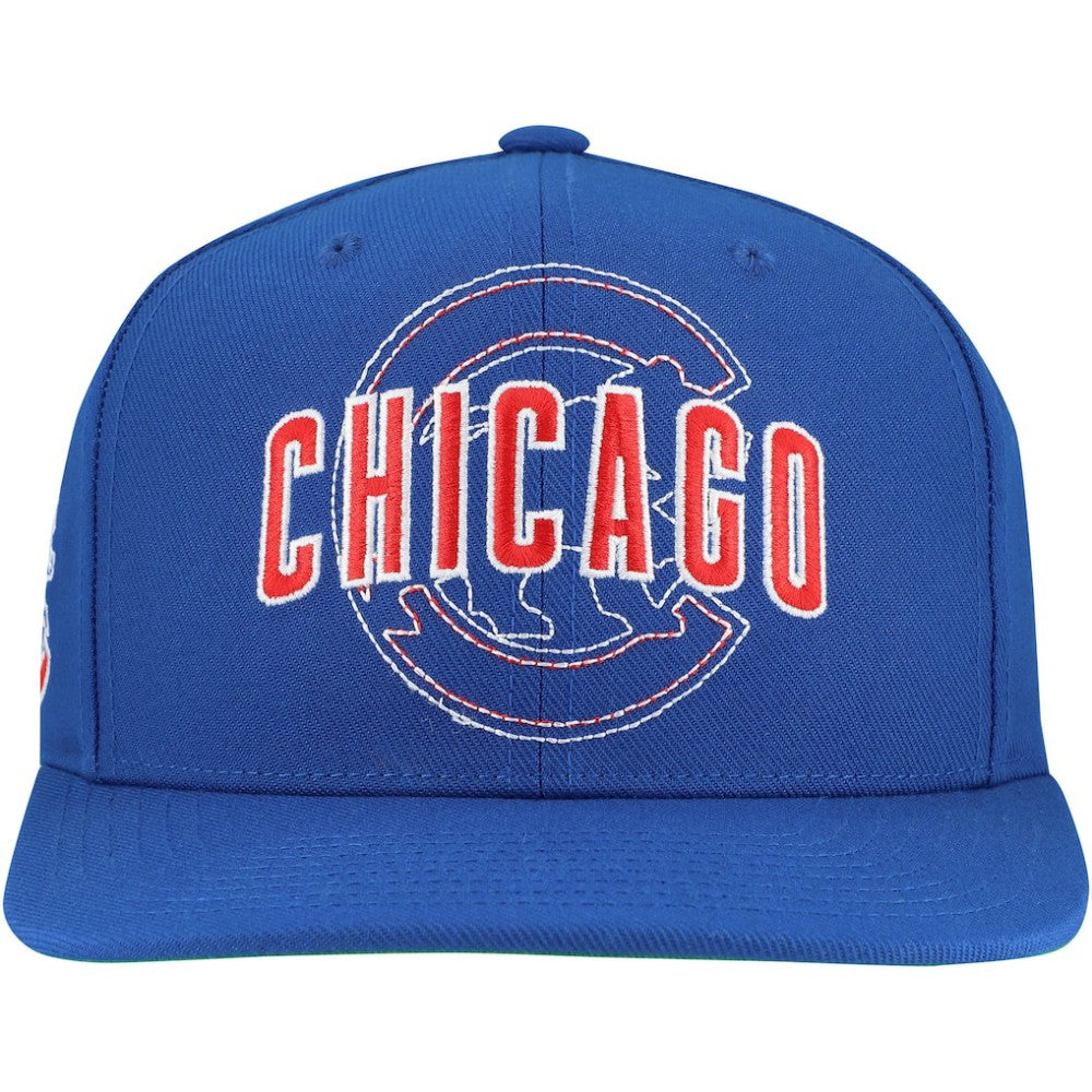 Royal Chicago Cubs Mitchell & Ness Double Up Snapback Hat