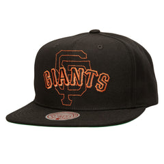 Black San Francisco Giants Mitchell & Ness Double Up Snapback Hat