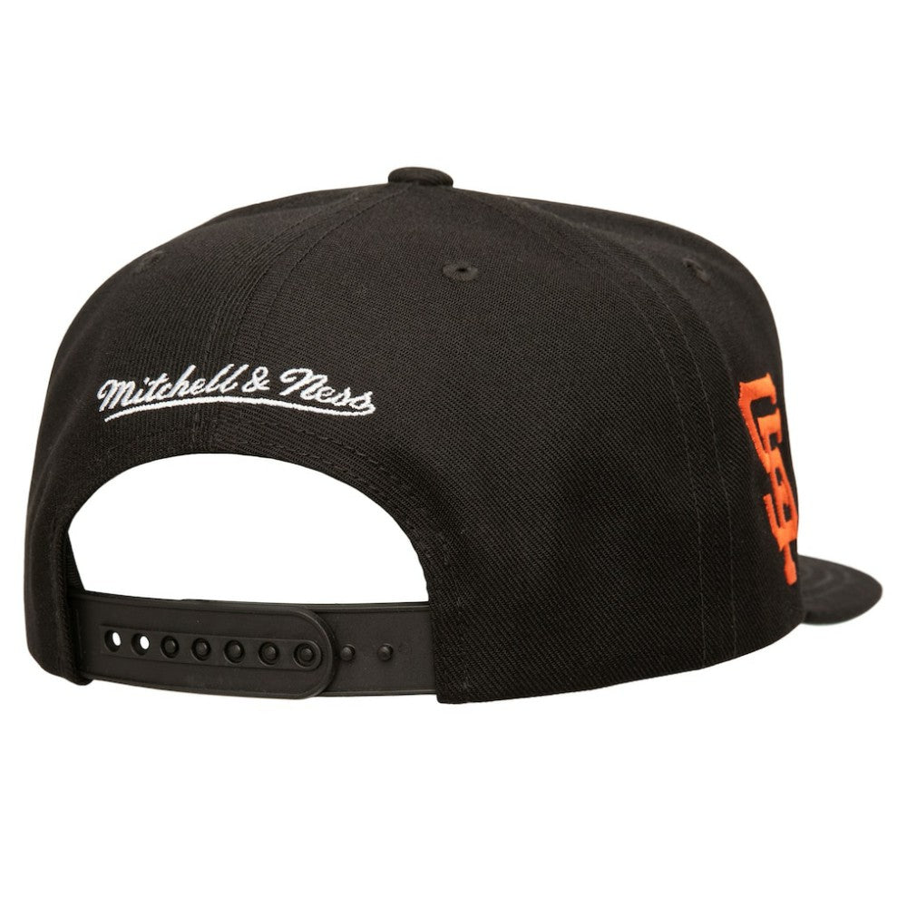 Black San Francisco Giants Mitchell & Ness Double Up Snapback Hat