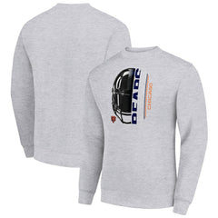 Starter Half Helmet Team Graphic Tri-Blend Fleece Pullover Sweatshirt - Chicago Bears Pullover