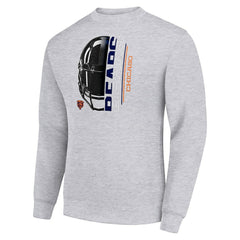 Starter Half Helmet Team Graphic Tri-Blend Fleece Pullover Sweatshirt - Chicago Bears Pullover