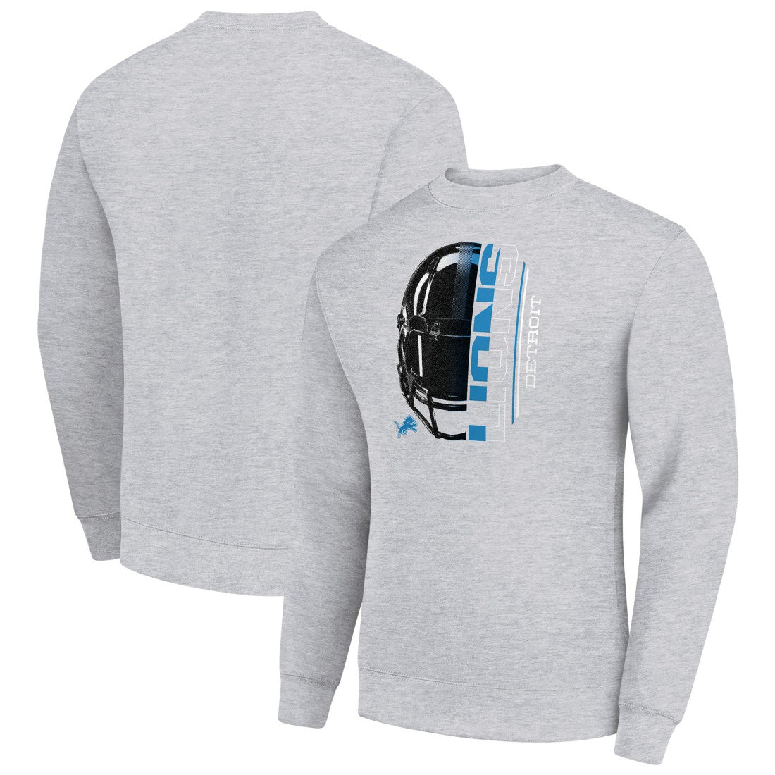 Starter Half Helmet Team Graphic Tri-Blend Fleece Pullover Sweatshirt - Detroit Lions Pullover