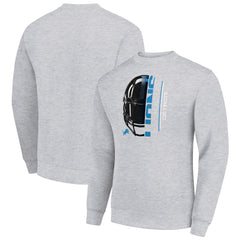 Starter Half Helmet Team Graphic Tri-Blend Fleece Pullover Sweatshirt - Detroit Lions Pullover