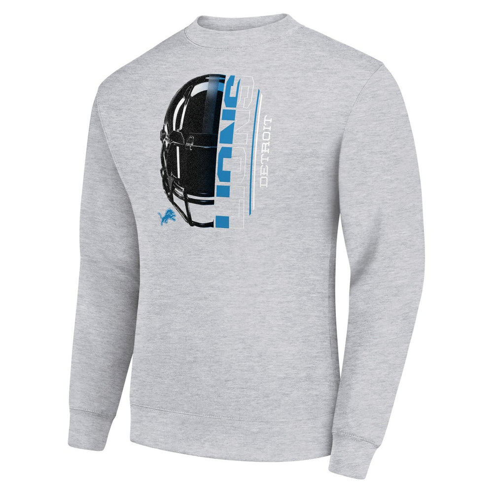 Starter Half Helmet Team Graphic Tri-Blend Fleece Pullover Sweatshirt - Detroit Lions Pullover