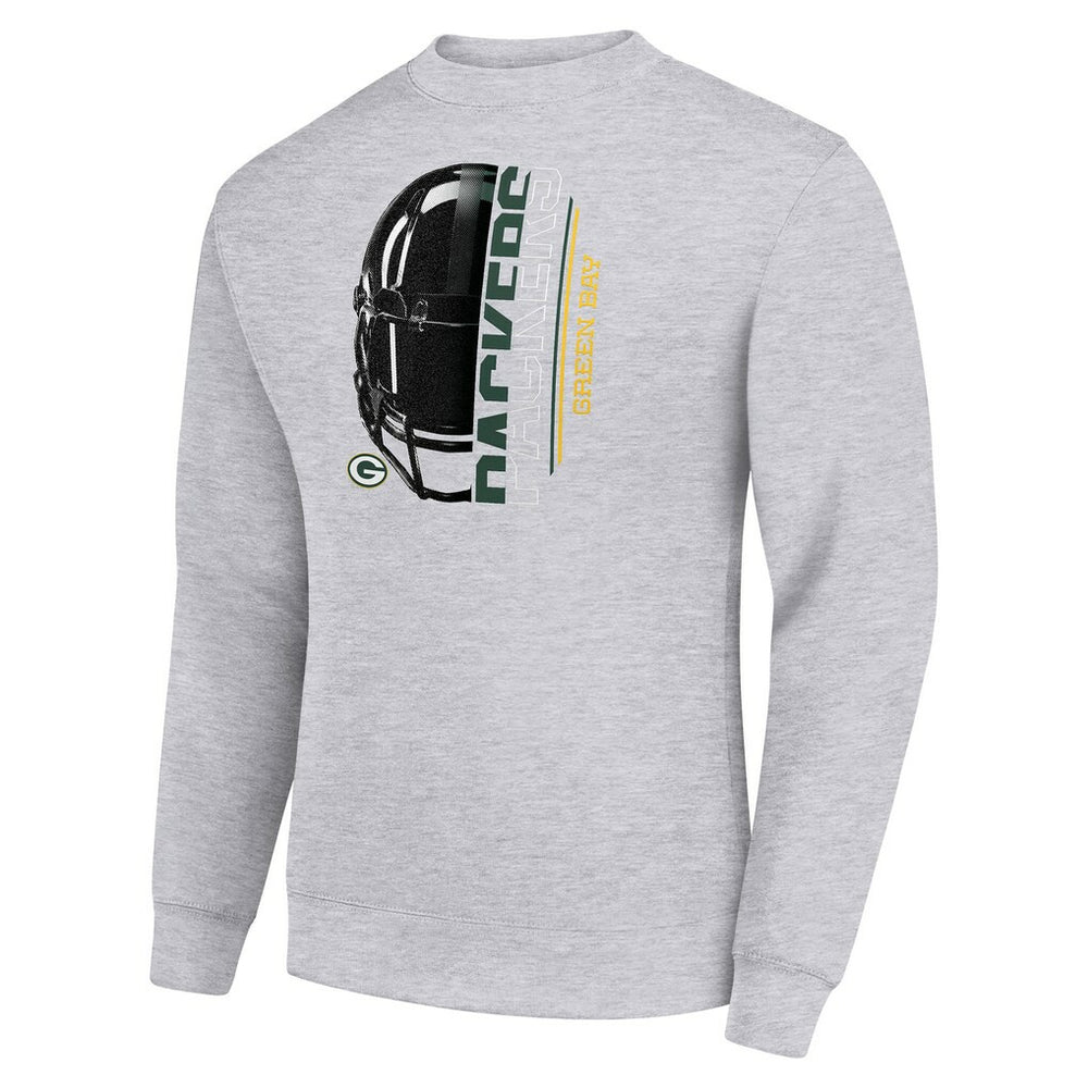 Starter Half Helmet Team Graphic Tri-Blend Fleece Pullover Sweatshirt - Green Bay Packers Pullover