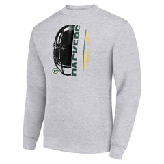 Starter Half Helmet Team Graphic Tri-Blend Fleece Pullover Sweatshirt - Green Bay Packers Pullover