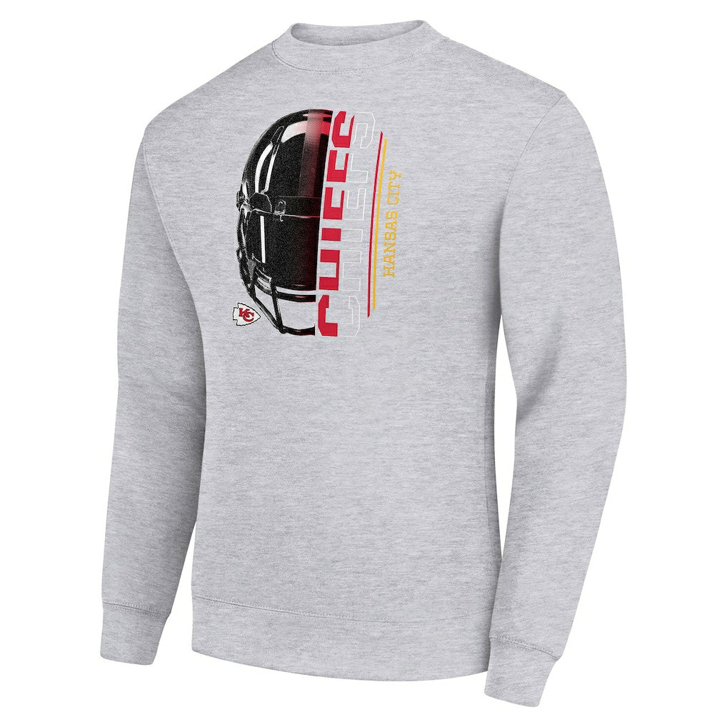 Starter Half Helmet Team Graphic Tri-Blend Fleece Pullover Sweatshirt - Kansas City Chiefs Pullover