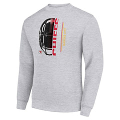 Starter Half Helmet Team Graphic Tri-Blend Fleece Pullover Sweatshirt - Kansas City Chiefs Pullover
