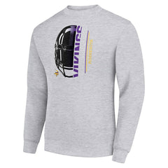 Starter Half Helmet Team Graphic Tri-Blend Fleece Pullover Sweatshirt - Minnesota Vikings Pullover