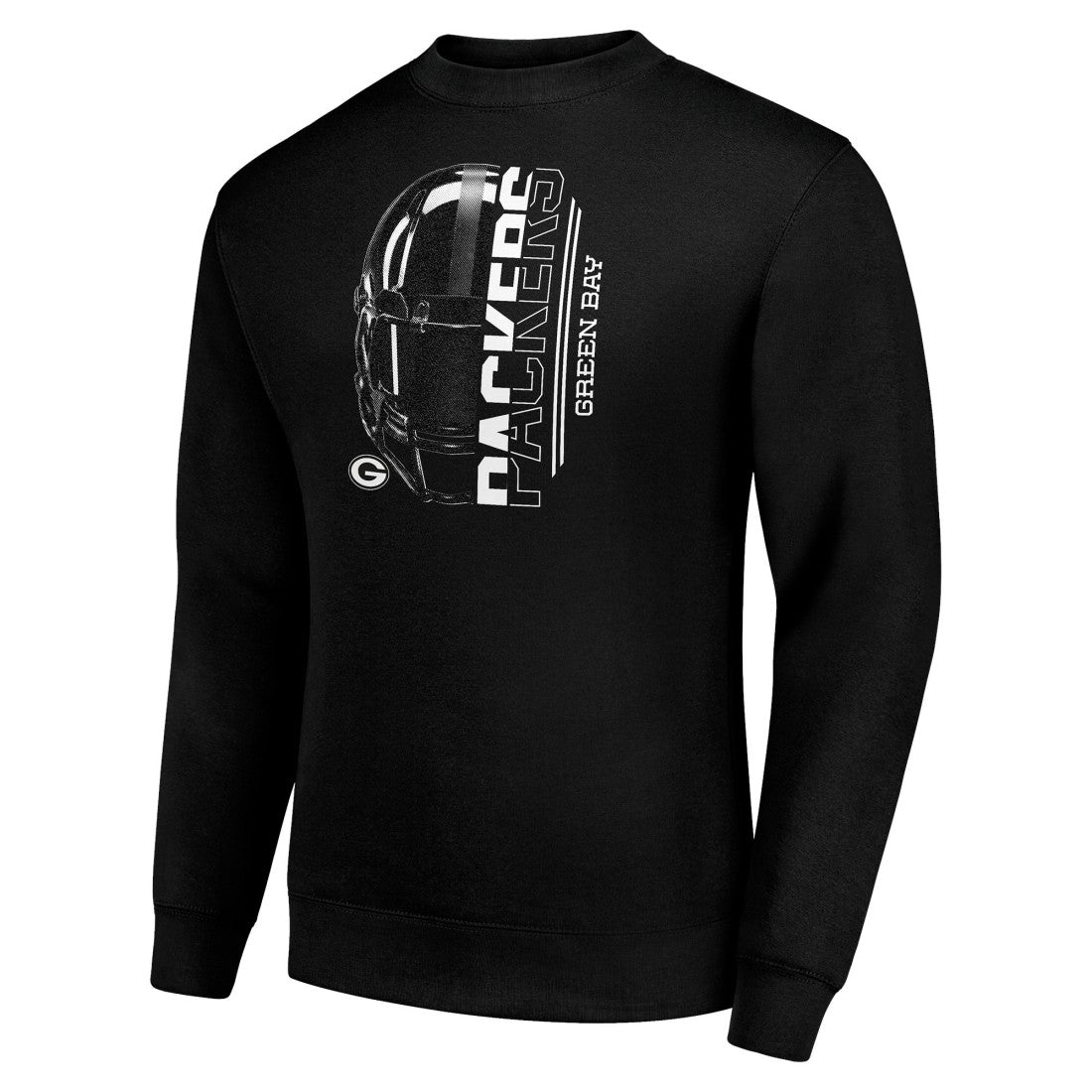 Starter Half Helmet Team Graphic Tri-Blend Fleece Pullover Sweatshirt - Green Bay Packers Pullover