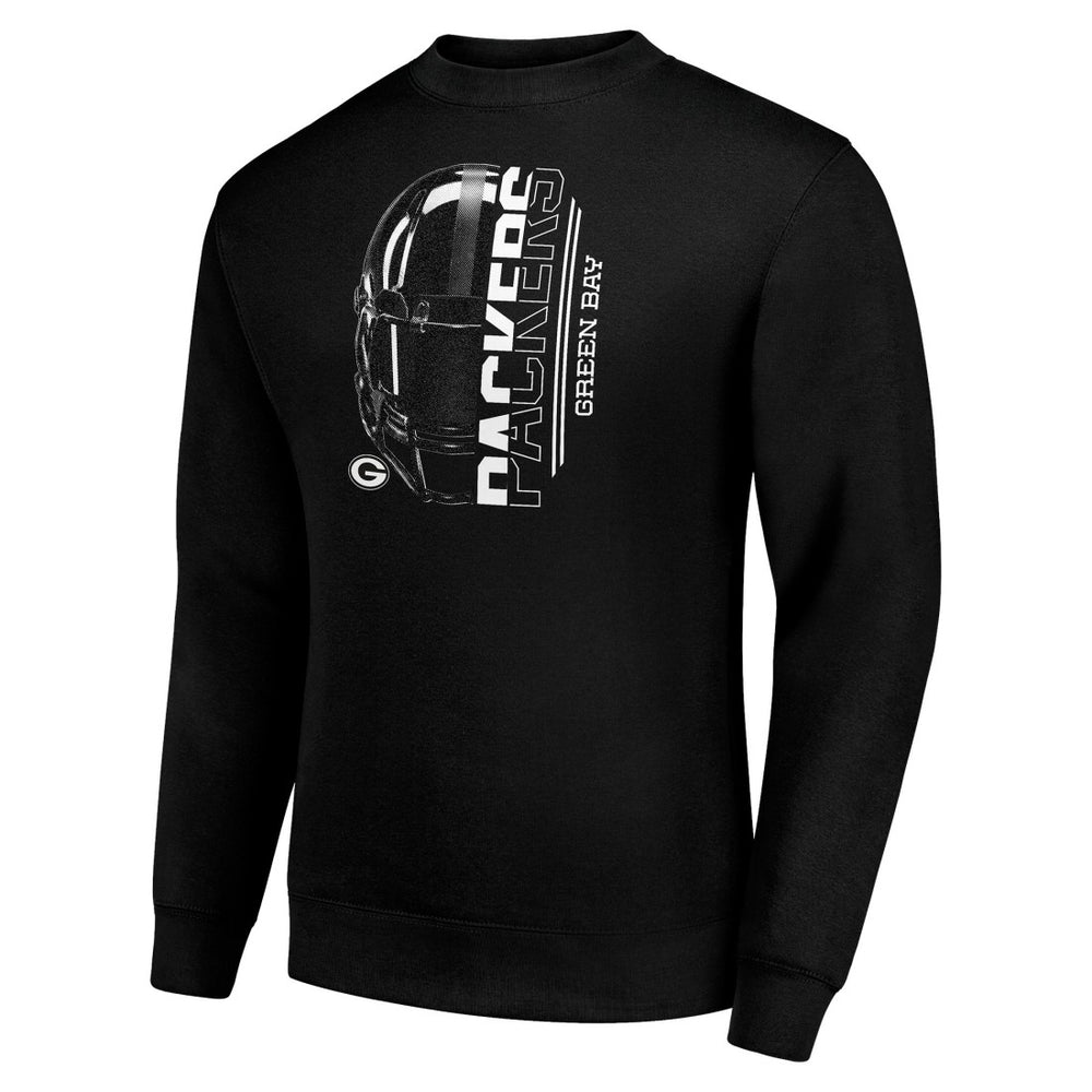Starter Half Helmet Team Graphic Tri-Blend Fleece Pullover Sweatshirt - Green Bay Packers Pullover