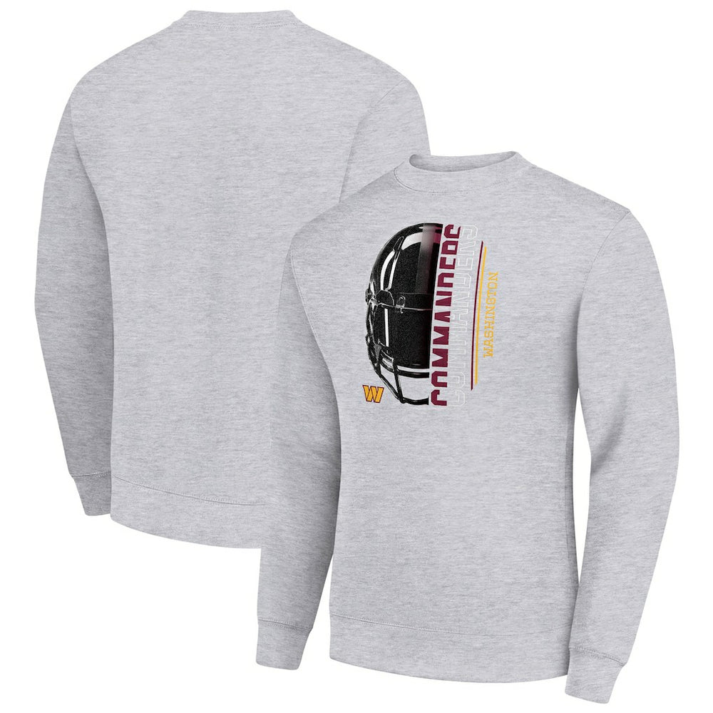 Starter Half Helmet Team Graphic Tri-Blend Fleece Pullover Sweatshirt - Washington Commanders Pullover