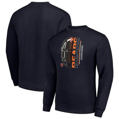 Starter Half Helmet Team Graphic Tri-Blend Fleece Pullover Sweatshirt - Chicago Bears Pullover