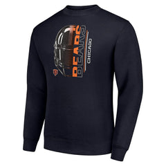 Starter Half Helmet Team Graphic Tri-Blend Fleece Pullover Sweatshirt - Chicago Bears Pullover
