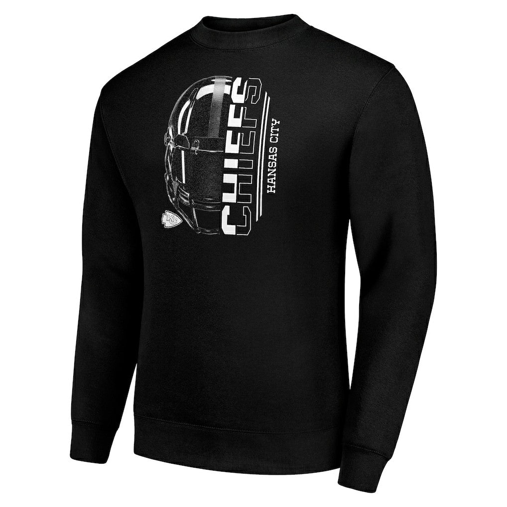 Starter Half Helmet Team Graphic Tri-Blend Fleece Pullover Sweatshirt - Kansas City Chiefs Pullover