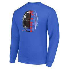 Starter Half Helmet Team Graphic Tri-Blend Fleece Pullover Sweatshirt - Buffalo Bills Pullover