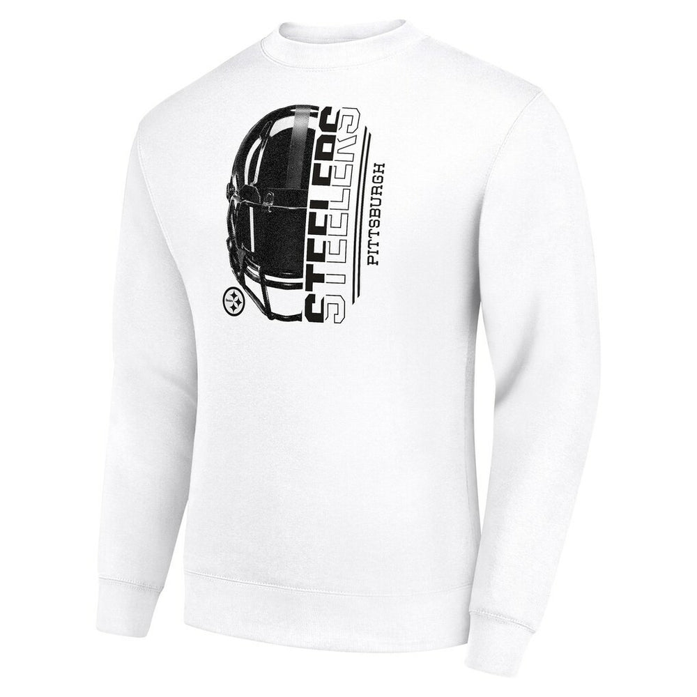 Starter Half Helmet Team Graphic Tri-Blend Fleece Pullover Sweatshirt - Pittsburgh Steelers Pullover