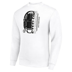 Starter Half Helmet Team Graphic Tri-Blend Fleece Pullover Sweatshirt - Pittsburgh Steelers Pullover