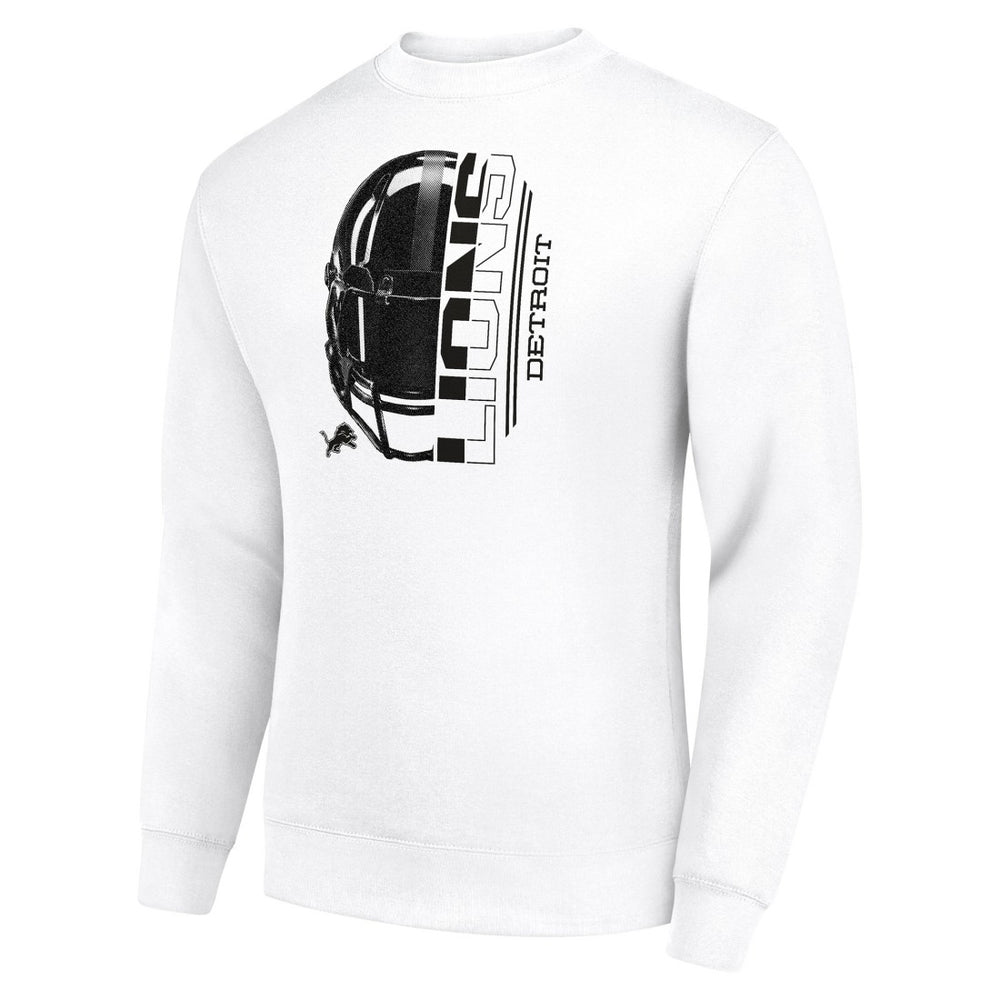 Starter Half Helmet Team Graphic Tri-Blend Fleece Pullover Sweatshirt - Detroit Lions Pullover