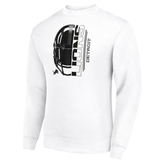 Starter Half Helmet Team Graphic Tri-Blend Fleece Pullover Sweatshirt - Detroit Lions Pullover