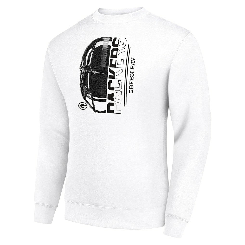 Starter Half Helmet Team Graphic Tri-Blend Fleece Pullover Sweatshirt - Green Bay Packers Pullover