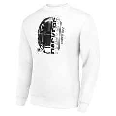 Starter Half Helmet Team Graphic Tri-Blend Fleece Pullover Sweatshirt - Green Bay Packers Pullover