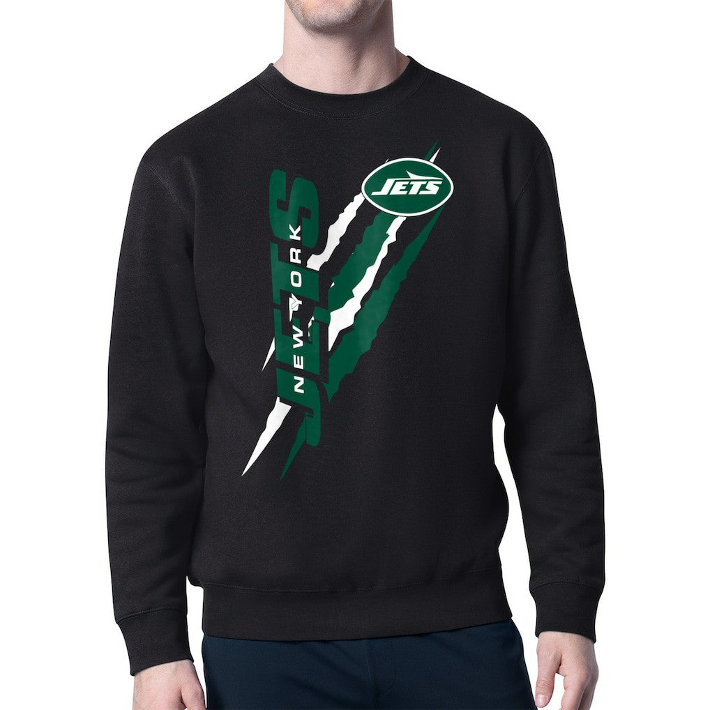 Starter Color Scratch Team Graphic Fleece Pullover Sweatshirt - New York Jets Pullover