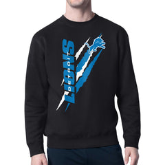 Starter Color Scratch Team Graphic Fleece Pullover Sweatshirt - Detroit Lions Pullover