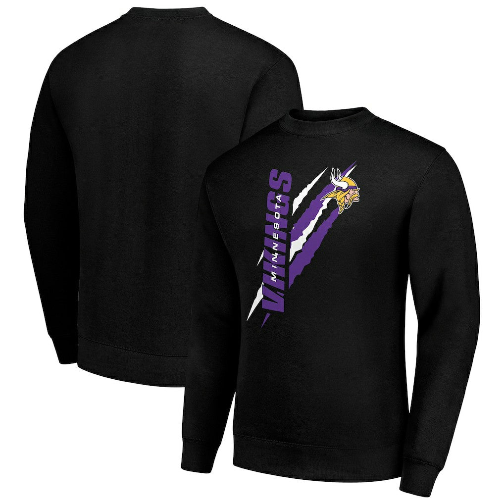 Starter Color Scratch Team Graphic Fleece Pullover Sweatshirt - Minnesota Vikings Pullover