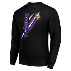 Starter Color Scratch Team Graphic Fleece Pullover Sweatshirt - Minnesota Vikings Pullover