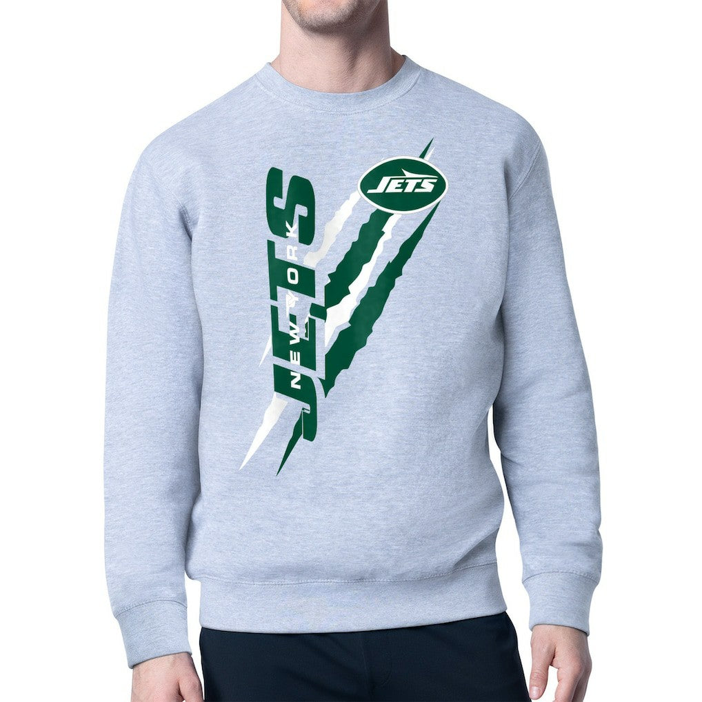 Starter Color Scratch Team Graphic Fleece Pullover Sweatshirt - New York Jets Pullover