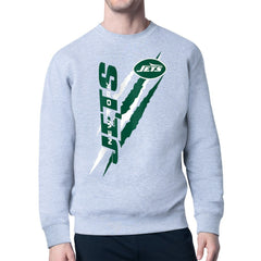 Starter Color Scratch Team Graphic Fleece Pullover Sweatshirt - New York Jets Pullover