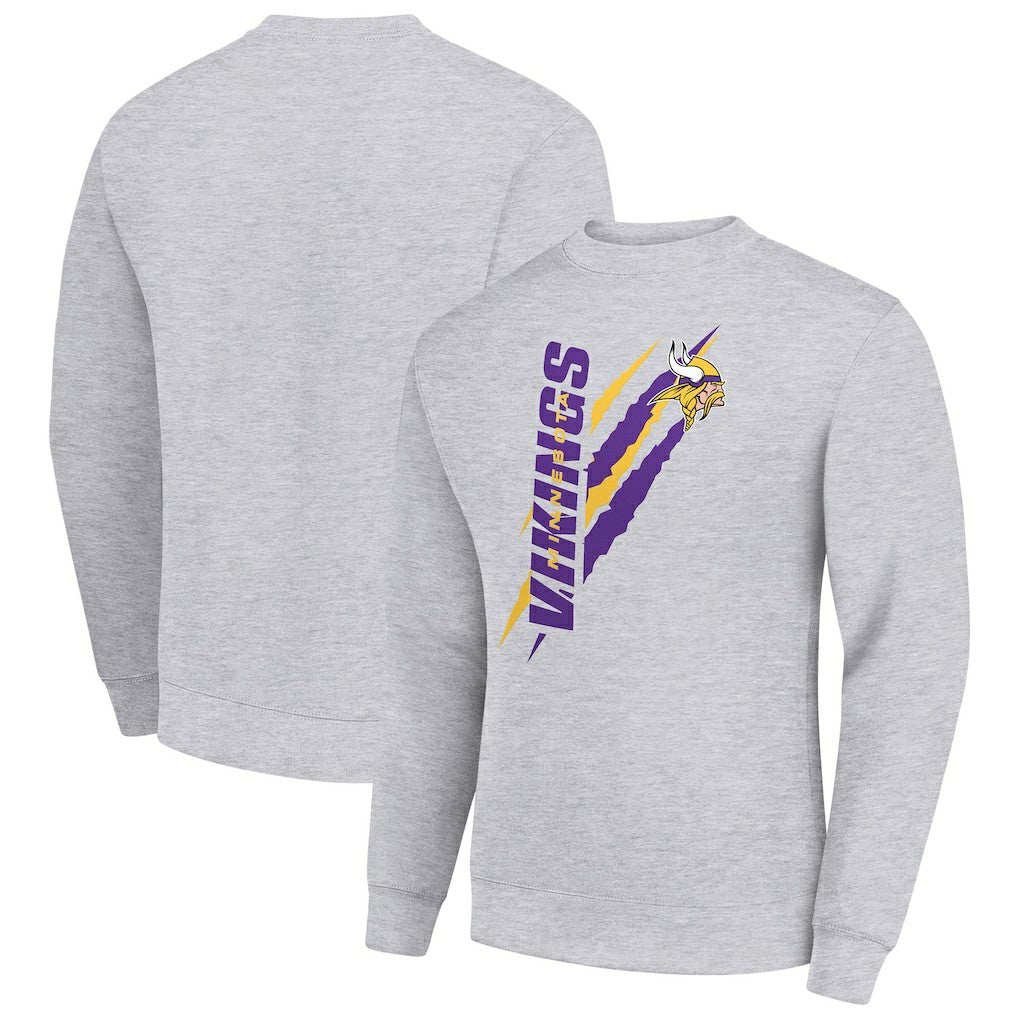 Starter Color Scratch Team Graphic Fleece Pullover Sweatshirt - Minnesota Vikings Pullover