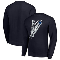 Starter Color Scratch Team Graphic Fleece Pullover Sweatshirt - Dallas Cowboys Pullover