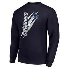 Starter Color Scratch Team Graphic Fleece Pullover Sweatshirt - Dallas Cowboys Pullover