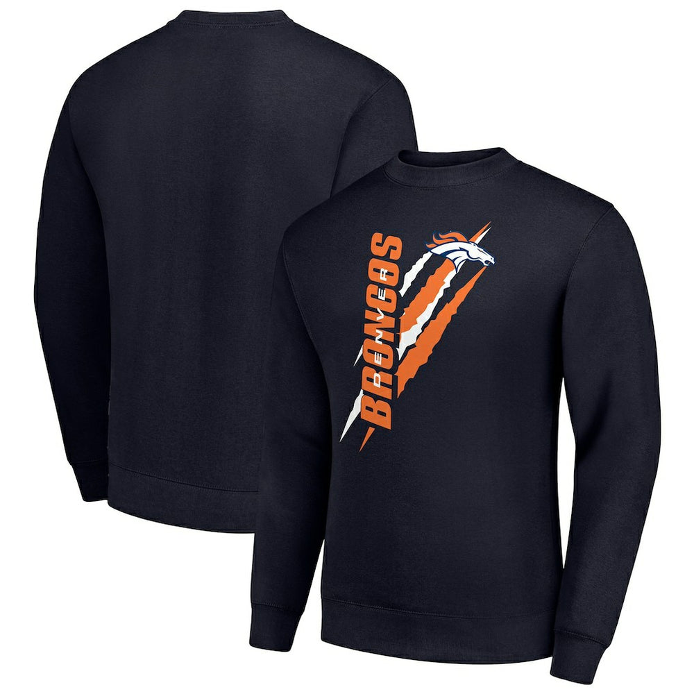 Starter Color Scratch Team Graphic Fleece Pullover Sweatshirt - Denver Broncos Pullover