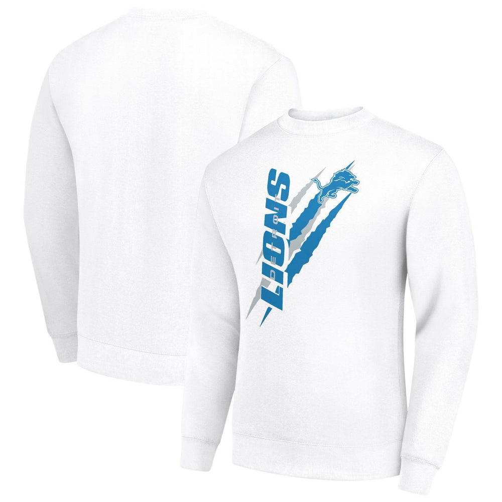 Starter Color Scratch Team Graphic Fleece Pullover Sweatshirt - Detroit Lions Pullover