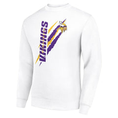 Starter Color Scratch Team Graphic Fleece Pullover Sweatshirt - Minnesota Vikings Pullover