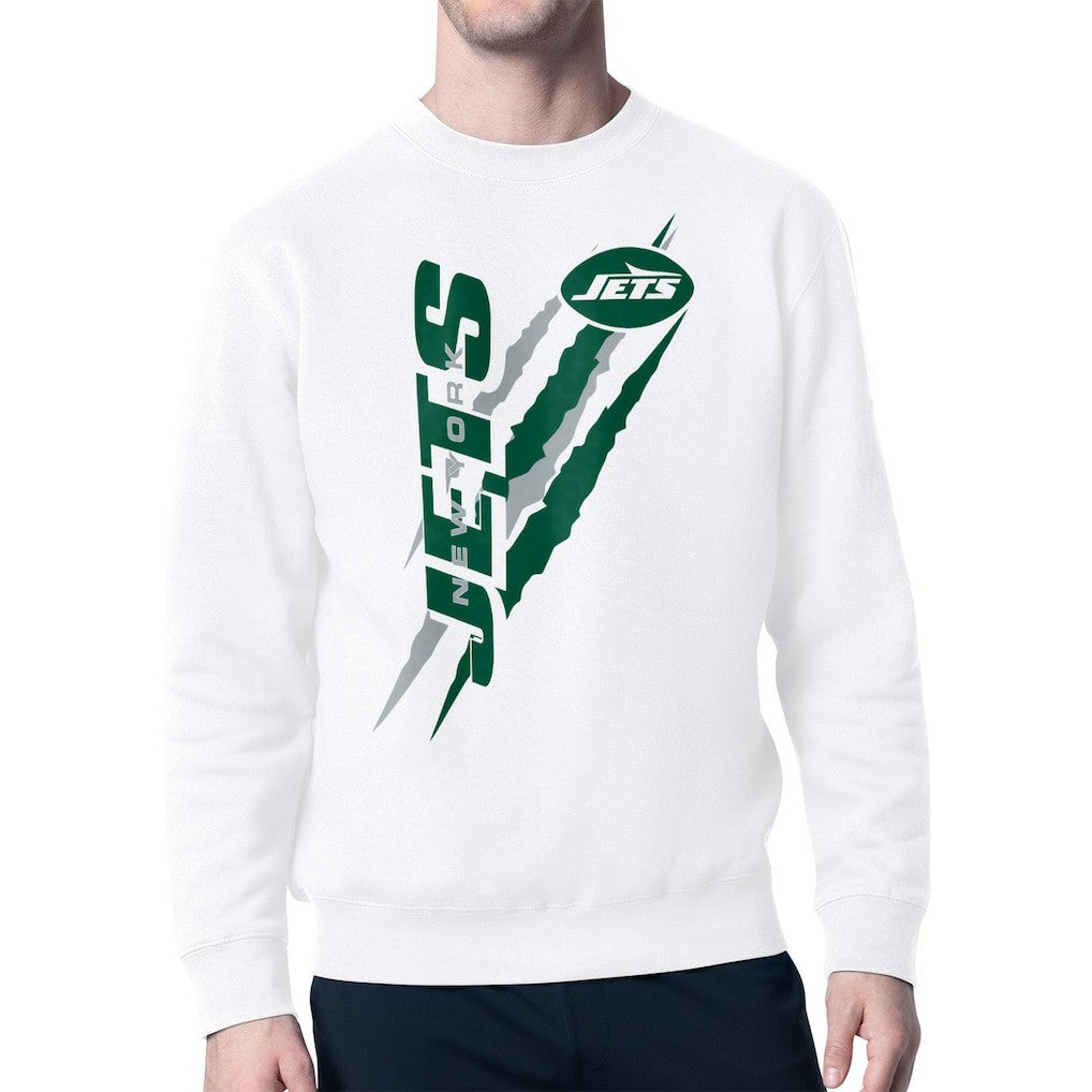 Starter Color Scratch Team Graphic Fleece Pullover Sweatshirt - New York Jets Pullover